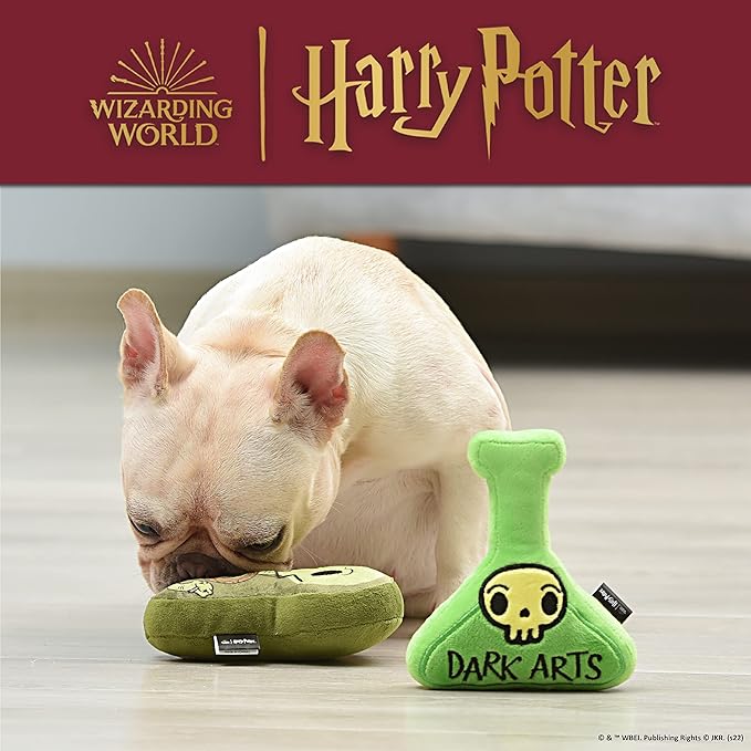 Harry Potter 2 Piece Dog Toy Set 6" Potion Plush Figure Toy and Snake Plush Silhouette Flat Toy | Official Pet Toys and Accessories | Wizardry Potion Dog Toys