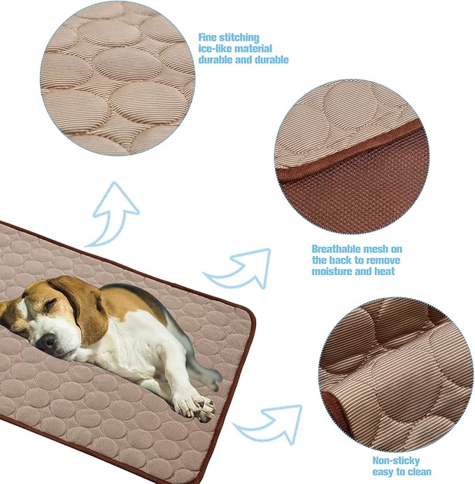 dgdgbaby Dog Cooling Mat Large Cooling Pad Summer Pet Bed for Dogs Cats Kennel Pad Breathable Pet Self Cooling Blanket Dog Crate Sleep Mat Machine Washable