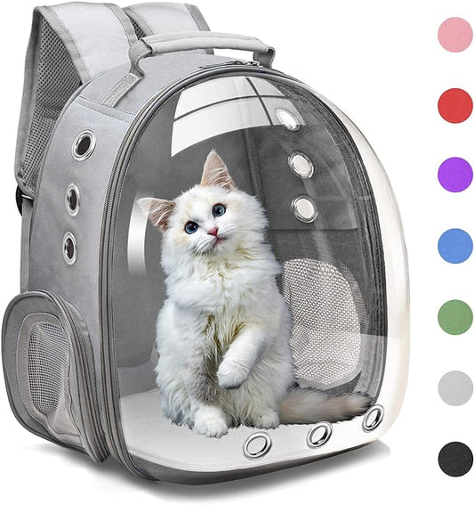 Henkelion Bubble Carrying Bag for Small Medium dogs Cats, Space Capsule Pet Hiking backpack, Airline Approved Travel carrier - Grey