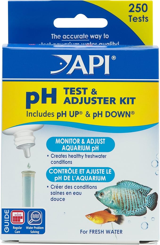 API pH TEST & ADJUSTER KIT 250-Test Freshwater Aquarium Water pH Test and Adjuster Kit