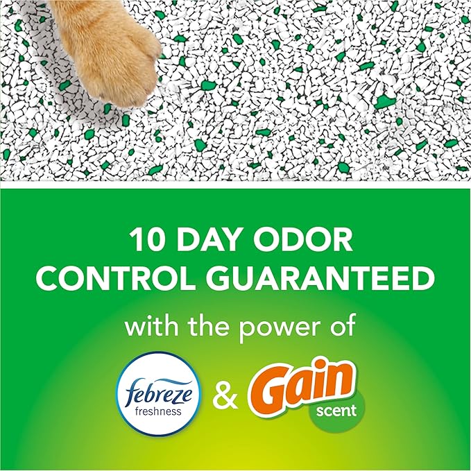 Fresh Step Advanced Clumping Cat Litter with Gain, 37 lbs Total, Extra Large (2 Pack of 18.5lb Boxes) + Glad ForceFlex Protection Series Tall Trash Bags with Febreze, 13 Gal, 110 ct