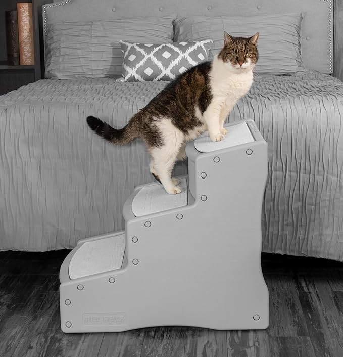 Pet Gear Easy Step III Pet Stairs, 3 Step for Cats/Dogs, Removable Washable Carpet Treads, for Pets Up to 150lbs, No Tools Required, Available in 6 Colors