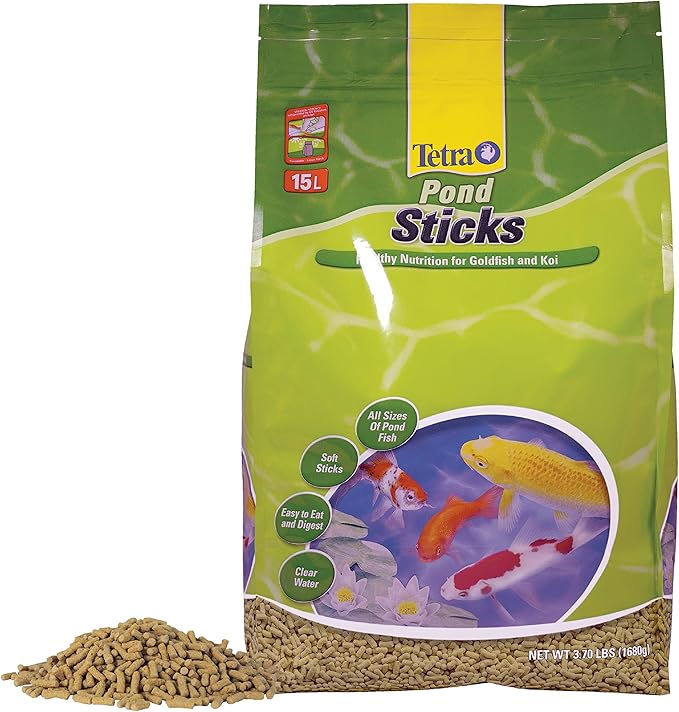 TetraPond Pond Sticks Pond Fish Food for Goldfish and Koi, Healthy Nutrition Clear Water Pond Food