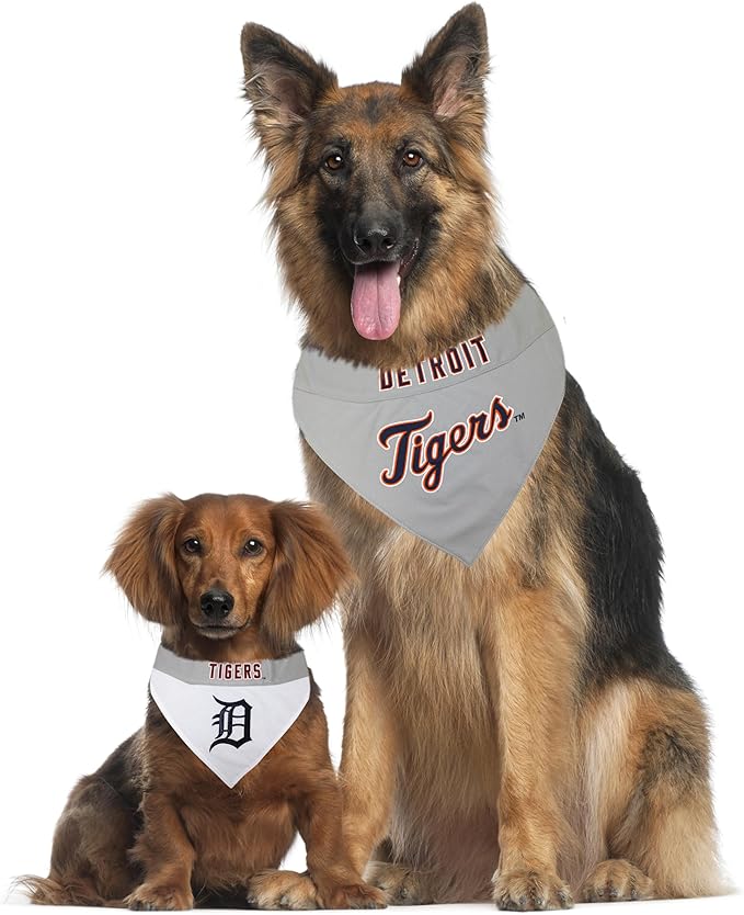 Pets First TIG-3217-L-XL MLB Detroit Tigers Reversible Pet Bandana, Large/X-Large, MLB Team Color