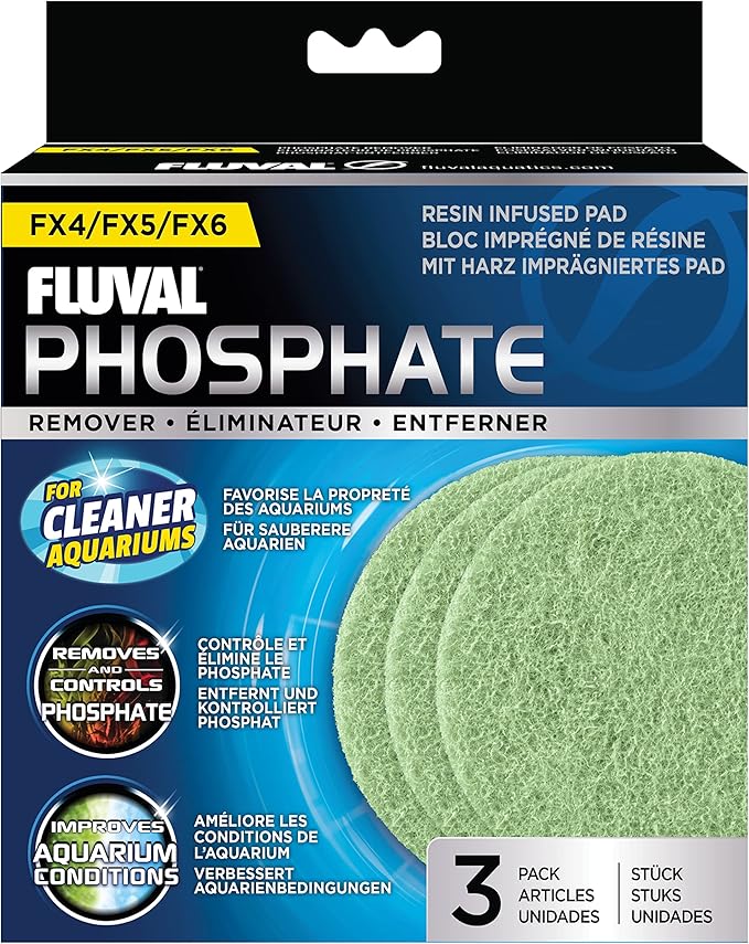 Fluval FX4/FX6 Phosphate Remover Pad, Replacement Aquarium Filter Media, 3-Pack