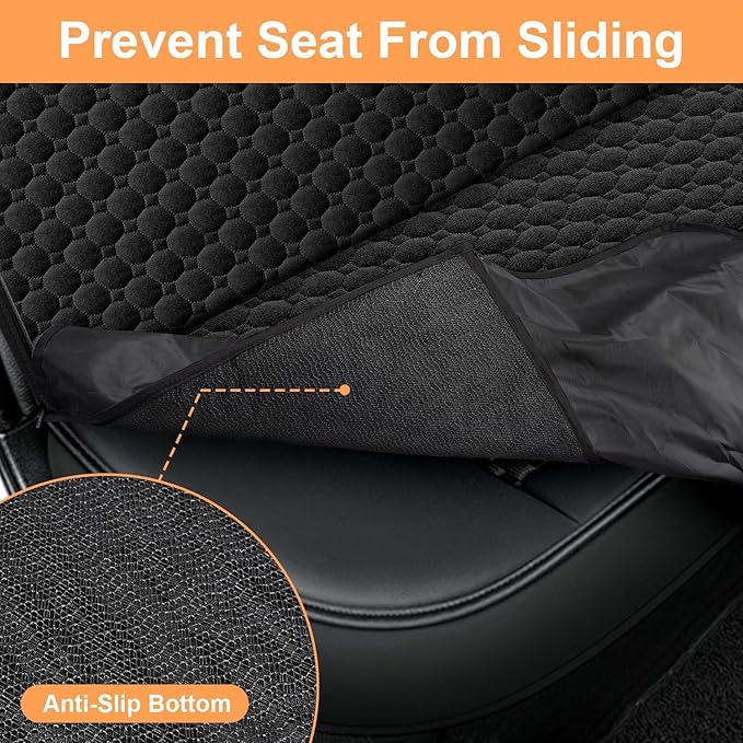 Mancro Dog Car Seat Cover for Back Seat, Waterproof Car Seat Protector for Dogs with Side Flaps, Scratchproof Dog Backseat Cover, Durable Nonslip Dog Hammock for Sedans, SUVs, Standard, All Black
