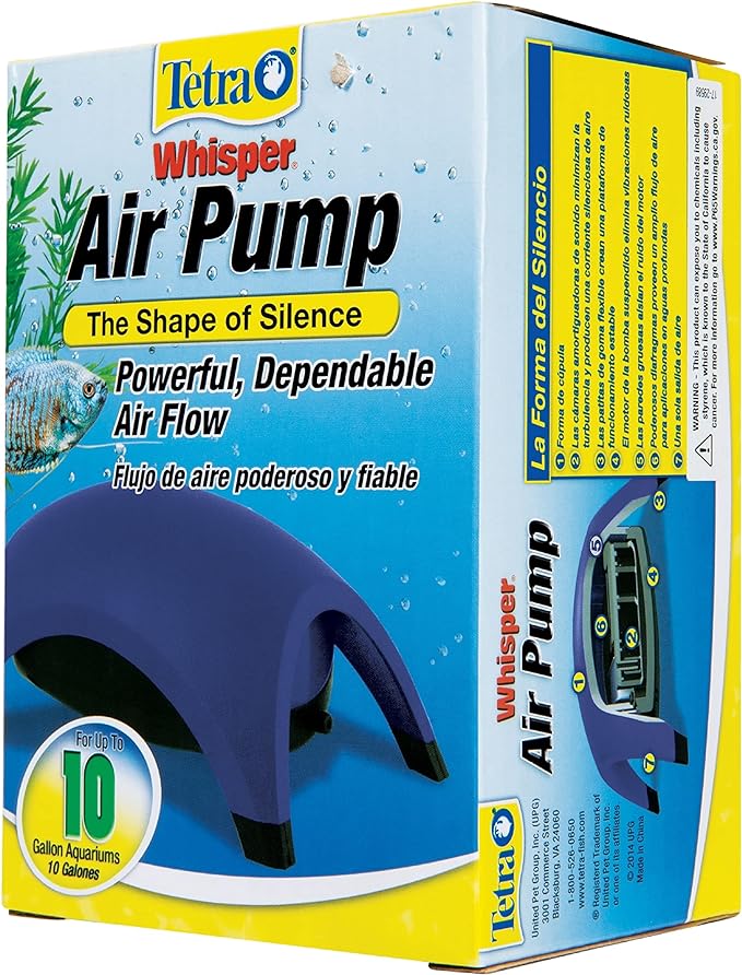 Tetra Whisper Air Pump, for Aquariums, Powerful Airflow, Non-UL Listed