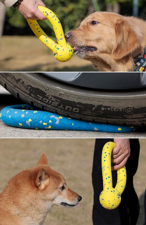 Indestructible Dog Toys Dog Toys for Large Dogs Flying Discs for Medium/Large Breeds Dog Training Ring,Floating Dog Ring Toys for Throwing,Catching Flying Lightweight Dog Toy (yellow)