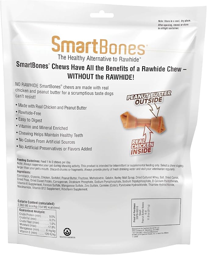 SmartBones Small Chews, Treat Your Dog to a Rawhide-Free Chew Made with Real Meat and Vegetables