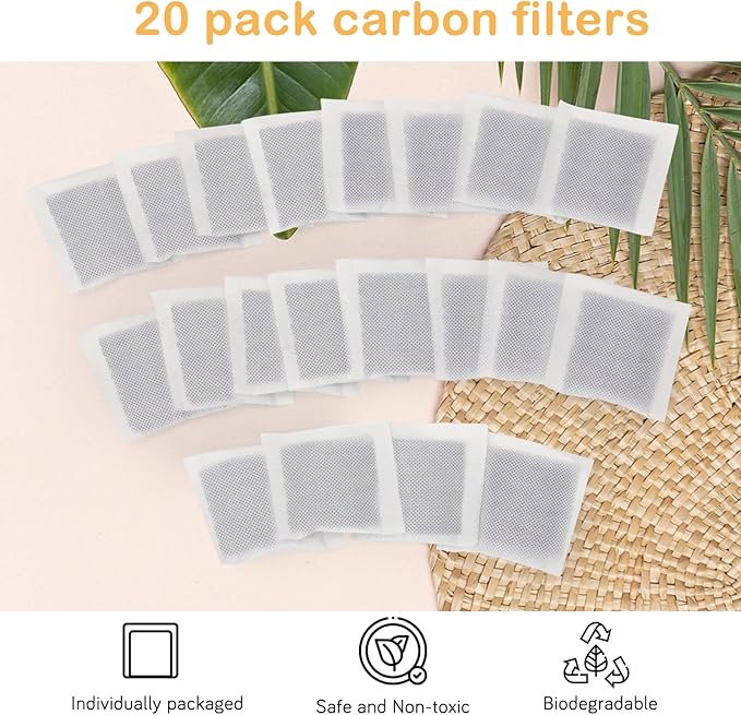 20 Pack Strength Litterbox Carbon Filters Compatible with Littermaid 1St/2nd Edition Waste Receptacles LMF200, grey