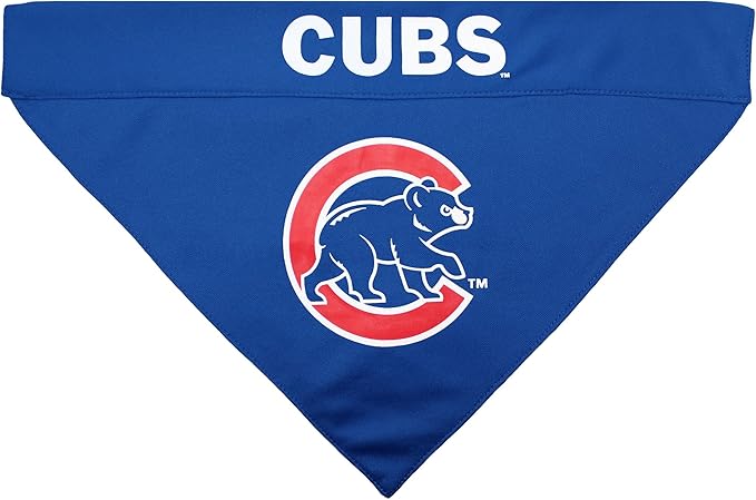 Pets First CUB-3217-S-M MLB Dog Bandana - Chicago Cubs Reversible Pet Bandana, Small/Medium, MLB Team Color