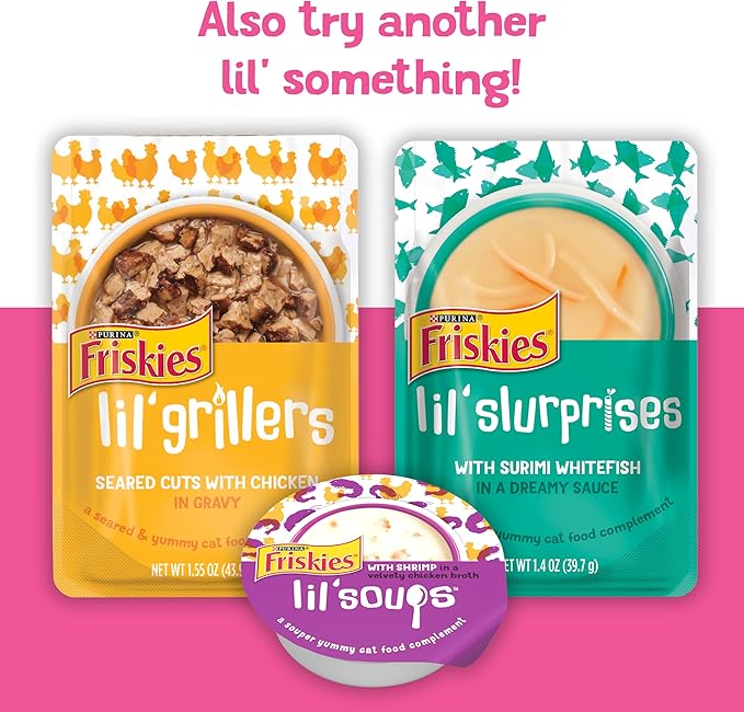 Purina Friskies Lil' Gravies Savory Salmon Flavor Cat Food Complement Lickable Cat Treats - (Pack of 16) 1.55 oz. Pouches