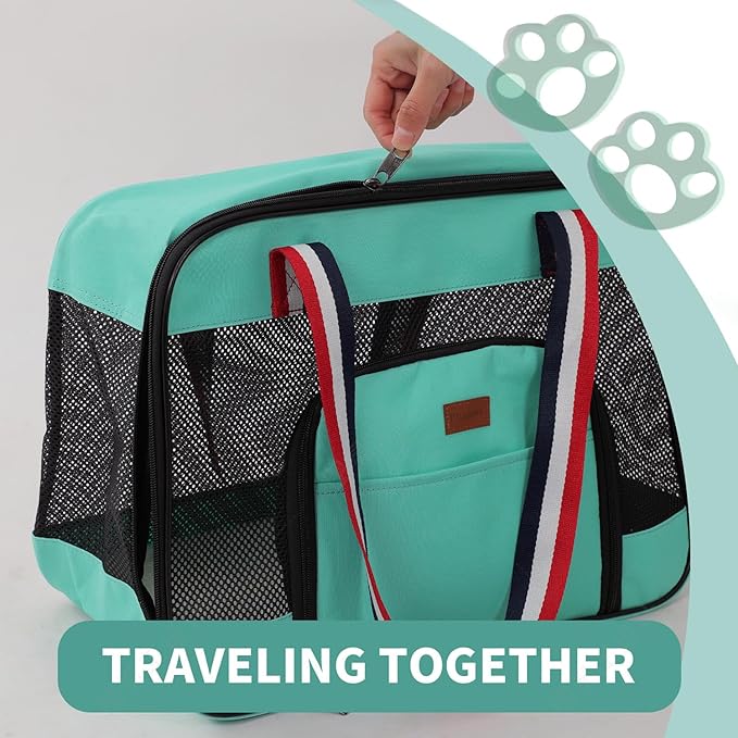 Green Small Dog Puppy Bag Cat Carrier Kitty Purse Pet's Totes Small Animals Bunny Rabbit Handbag Traveling Outdoor Go to The Vet Carry