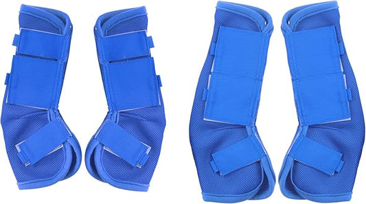 Horse Fly Boots - Fly Horse Boots Perfect for Equine Leg Wraps and Maximum Horse Fly Protection Set of 4 (Deep Blue, Full)