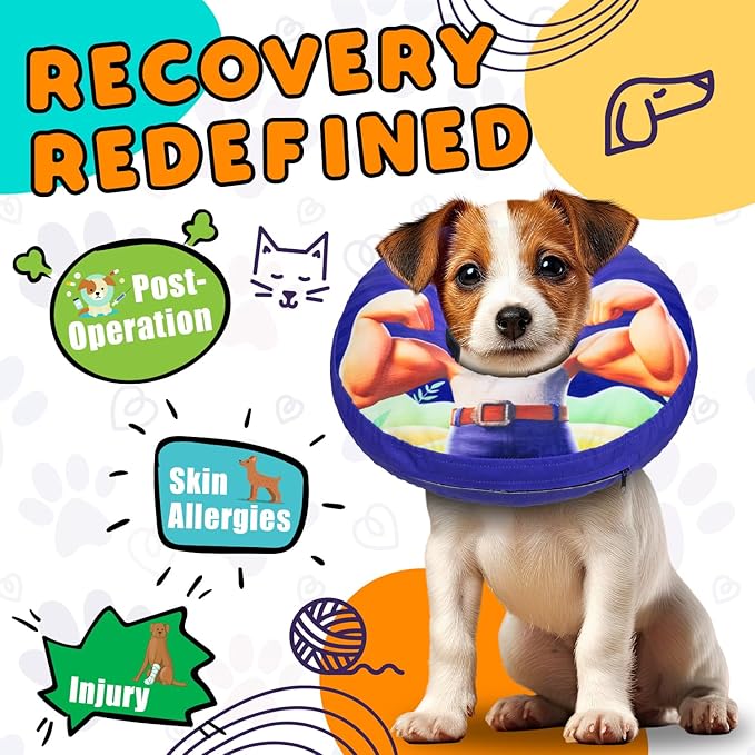 Large Dog Cone Collar for Dogs and Cats Inflatable Dog Donut Collar for After Surgery Recovery Soft Dog Cone for Small Medium Large Dogs Does not Impede Vision