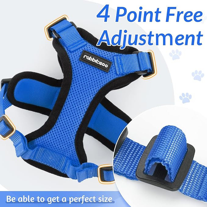 rabbitgoo Cat Harness and Leash for Walking, Escape Proof Soft Adjustable Vest Harnesses for Cats, Easy Control Breathable Reflective Strips Jacket, Navy Blue, S