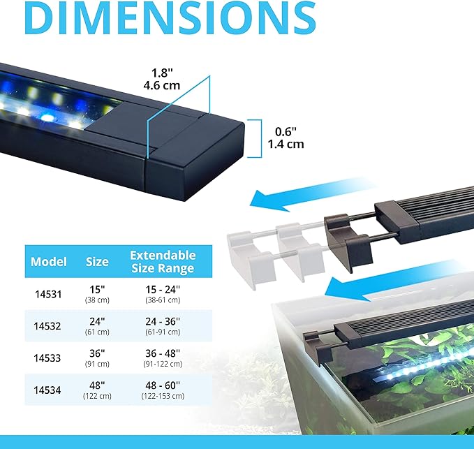 Fluval Aquasky 2.0 LED Aquarium Lighting, 27 Watts, 36-46 Inches