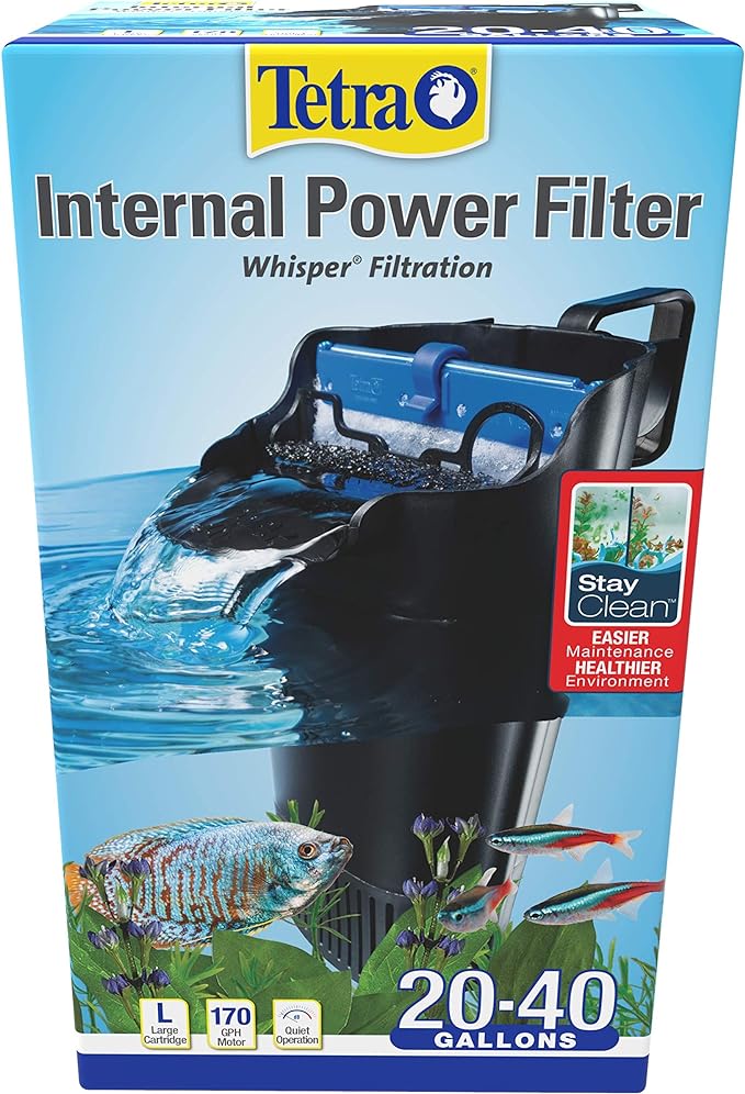 Tetra Whisper Internal Filter 20 To 40 Gallons, For Aquariums, In-Tank Filtration With Air Pump