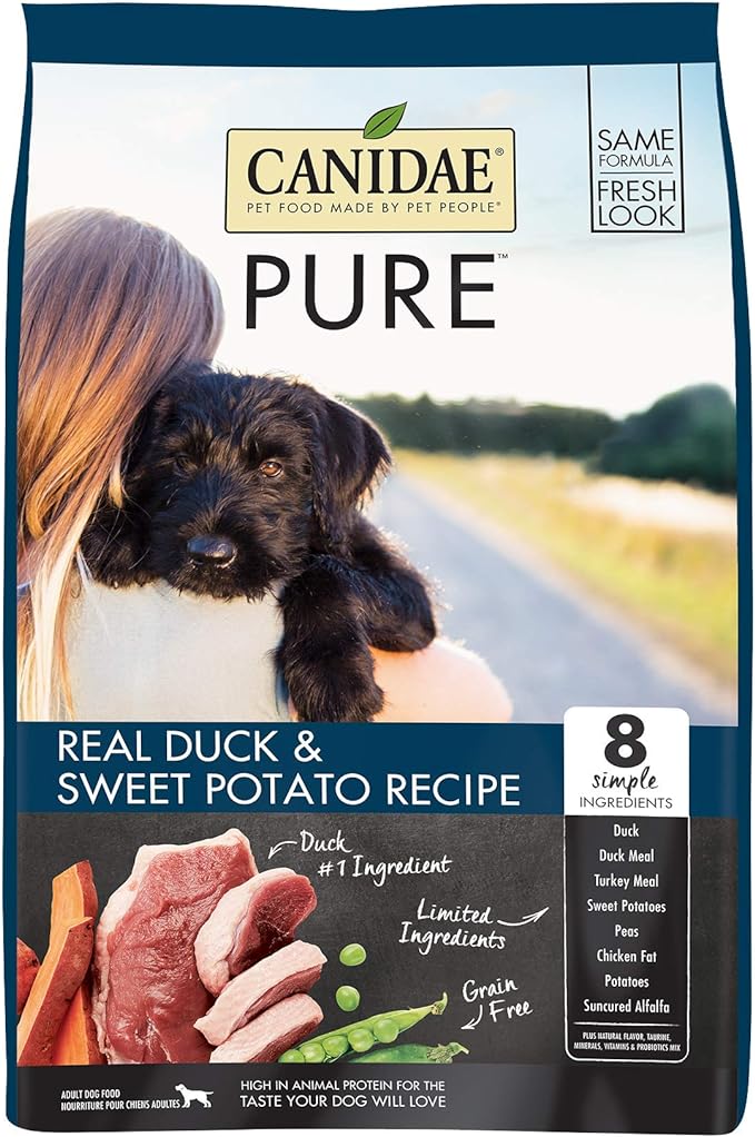 Canidae Pure Real Duck & Sweet Potato Recipe Adult Dry Dog 12 LB