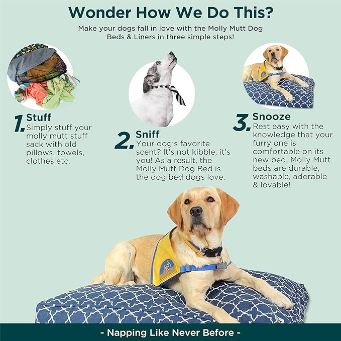 Molly Mutt Small Dog Bed Cover - Romeo & Juliet Print - Measures 22”X27”X5’’ - 100% Cotton - Durable - Breathable - Sustainable - Machine Washable Dog Bed Cover