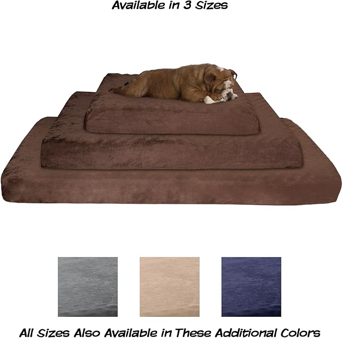 Memory Foam Dog Bed ? 2-Layer Orthopedic Dog Bed with Machine Washable Cover - 46 x 27 Dog Bed for Large Dogs up to 95lbs by PETMAKER (Brown)