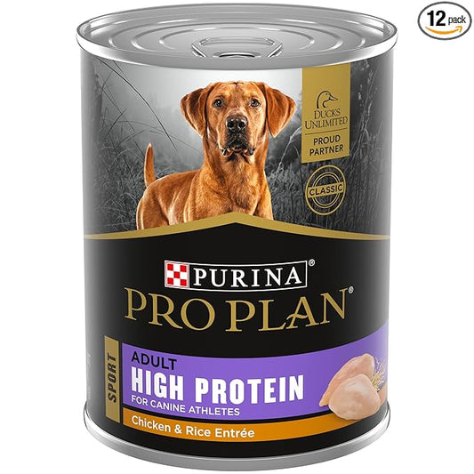 Purina Pro Plan Sport High Protein Chicken & Rice Entrée Wet Dog Food - (Pack of 12) 13 Oz. Cans