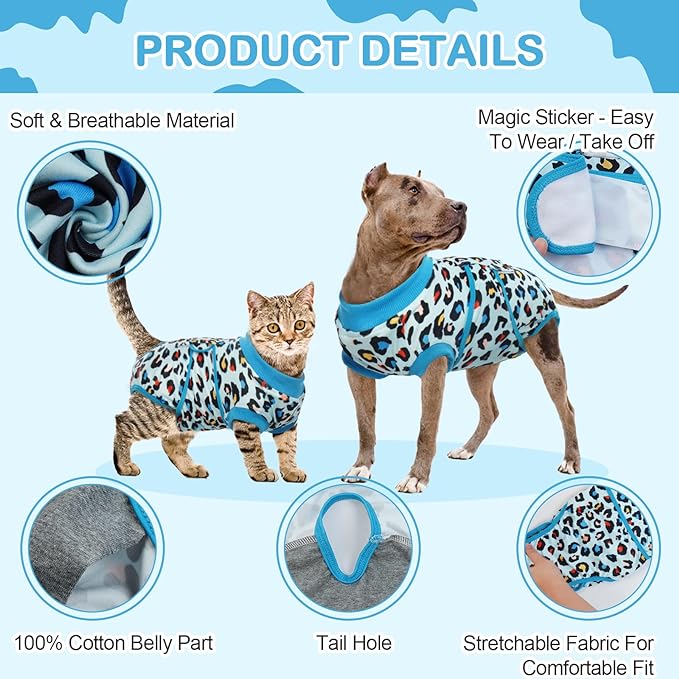 Kuoser Recovery Suit for Dogs, Soft Dog Surgery Suit Female Spay Breathable Neuter Suit for Male Dogs, Anti Licking Onesie Dog Surgical Suit Dog Body Suits After Surgery,Substitute E-Collar & Cone, L