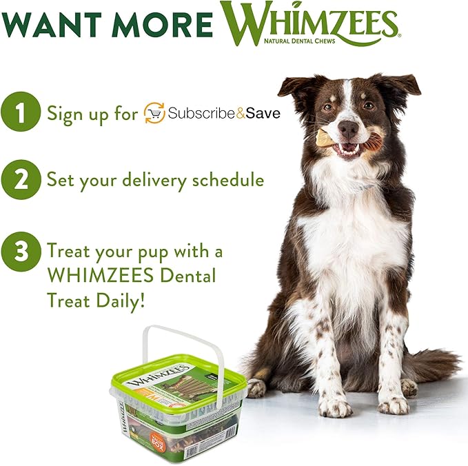 WHIMZEES by Wellness Variety Box: All Natural Dental Chews for Dogs (Medium), 28 Count - Dog Treats, Freshens Breath, Gluten & Grain-Free (Packaging May Vary)