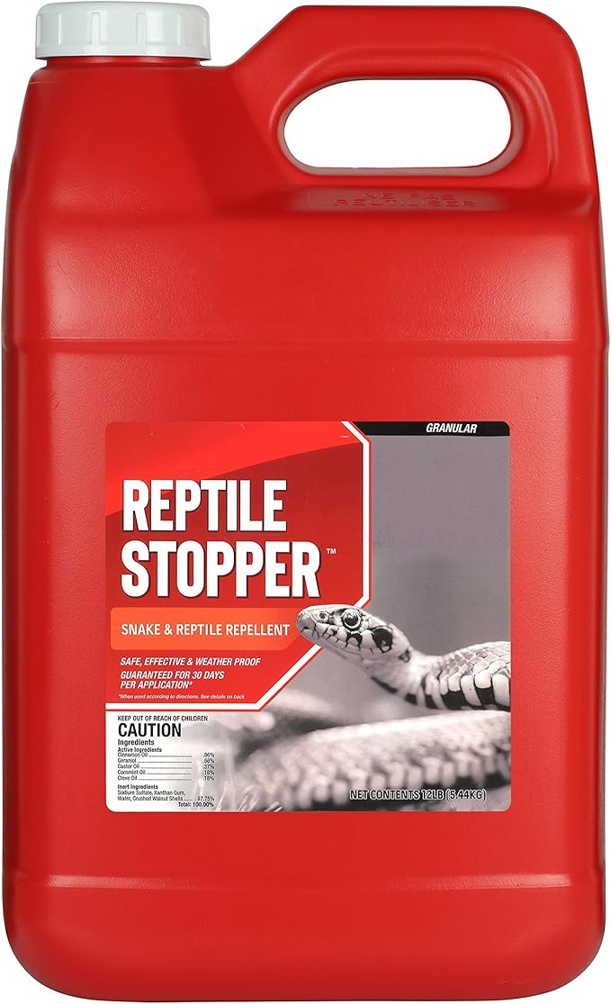 Reptile Stopper, Granular Animal Repellent, All Natural, Effective All Year Round, Safe for People and Pets, No Harsh Chemicals, Ready to Use, Snake & Reptile Repellent - 12 lb. Bulk