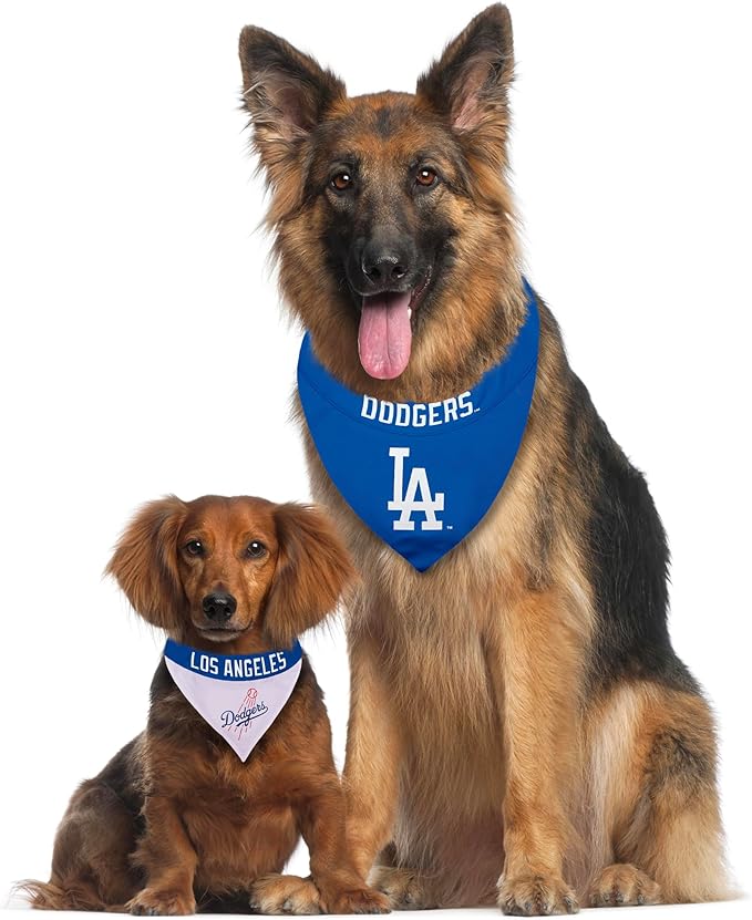 Pets First MLB Los Angeles Dodgers Reversible Bandana Size XX-Large for Dogs & Cats. 2 Sided Sports Bandana,Premium Embroidery Team Logo, All MLB Teams Available