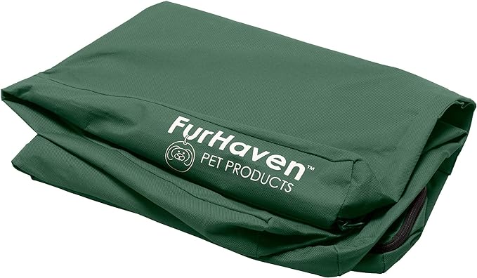 Furhaven Replacement Dog Bed Cover Water-Resistant Indoor/Outdoor Logo Print Oxford Polycanvas Mattress, Washable - Forest, Jumbo Plus (XX-Large)