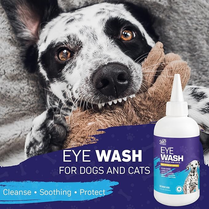 Dog Eye Drops 200ml,All Natural Ingredients Eye Wash for Dogs and Cats, Cleanses Tear Stains, Mucus, Improves Allergy Symptoms and Dry Eyes(2pack)