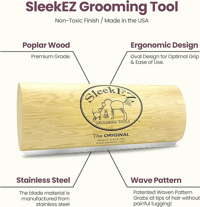 SleekEZ Dog Brush for Shedding & Dog Grooming Supplies, Pet Hair Removal Tool, Dog Hair Remover, Deshedding Dog Brush, Dog Brush for Short Haired Dogs, Dog Comb, Dog Hair Brush, Dog Shedding Brush