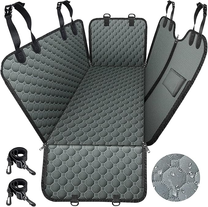 Mancro Dog Car Seat Cover for Back Seat, Waterproof for Dogs with Side Flaps, Scratchproof Dog Hammock for Car, Durable Pet Seat Cover Backseat Dog Cover Protector for Trucks SUVs
