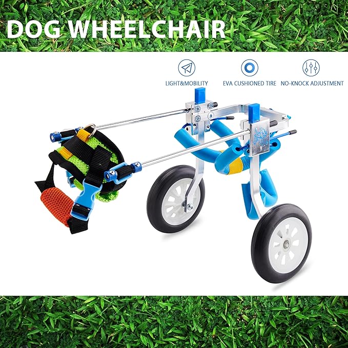 Adjustable Dog Wheelchair for Back Legs| Pet Wheelchairs with Disabled Hind Legs Walking|Stabel & Light Weight (7-Size) (XXS)