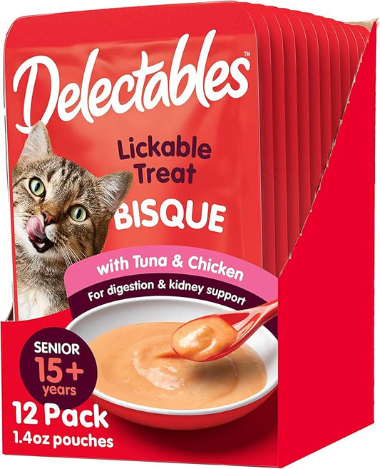 Delectables Lickable Wet Cat Treats - Tuna & Chicken, 1.4 Ounce (Pack of 12)