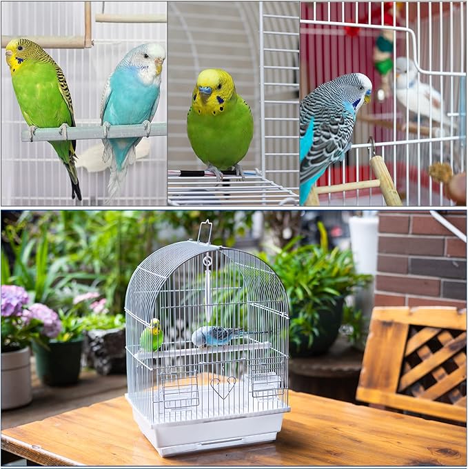 Small Bird Travel Cage - Lightweight Small Birds Starter Kit with Birdcages and Accessories Great for Parakeets Lovebirds Parrotlets Finches Canaries