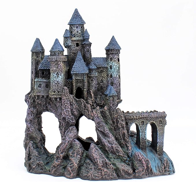 Penn-Plax Wizard's Castle Aquarium Decoration - Extra Large Part A & Large Safe for Freshwater Saltwater Fish Tanks