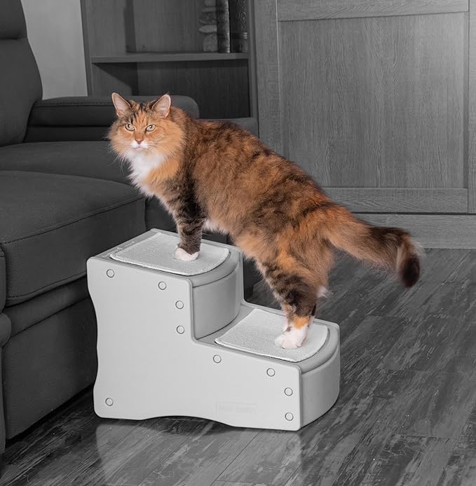 Pet Gear Easy Step II Pet Stairs, 2 Step for Dogs up to 75-pounds, Portable, Removable Washable Carpet Tread, No Tools Required
