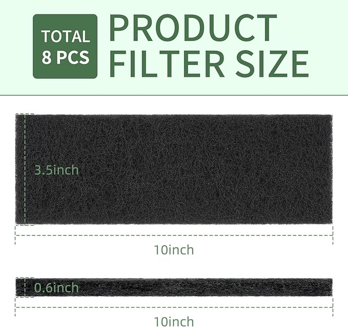 8 Pack Carbon Filters Compatible with Model 3, Cat Litter Box Replacement Filters for All Robot Models to Absorb Odors Control Damp from Pets and Keep Home Fresh