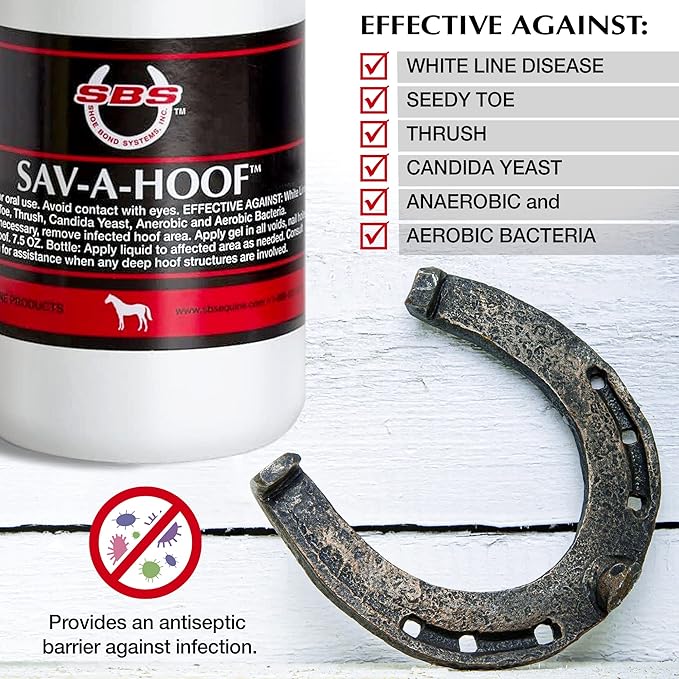 SBS Equine Treatment Against Hoof Illness in Horses | Built-in Dauber Applicator | Treat Entire Hoof (7.5 Fluid Oz)