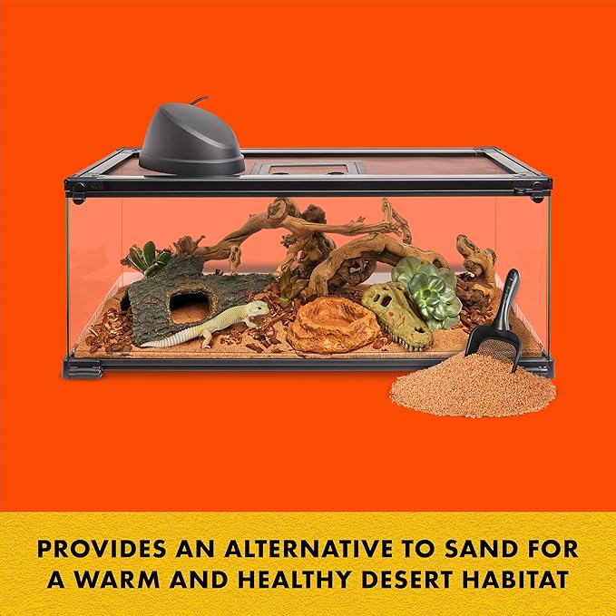 Zilla Desert Blend Substrate, Glass-Friendly Alternative to Sand, Made with 100% English Walnut Shells, Ideal for Desert Reptiles, 25 Quarts