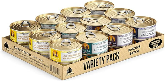 Weruva Classic Dog Food, Variety Pack, Baron's Batch, Wet Dog Food, 5.5oz Cans (Pack of 24)