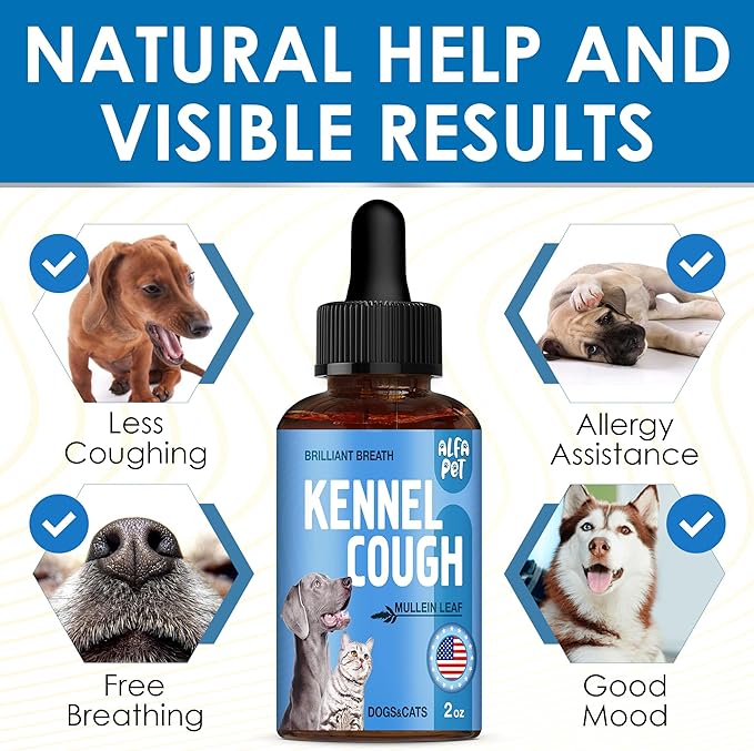 Dog Cough - Kennel Cough - Dog Allergy Relief - Supplements for Dogs & Cats Health - Allergy Relief Immune Supplement for Dogs - for Dry, Wet & Barkly