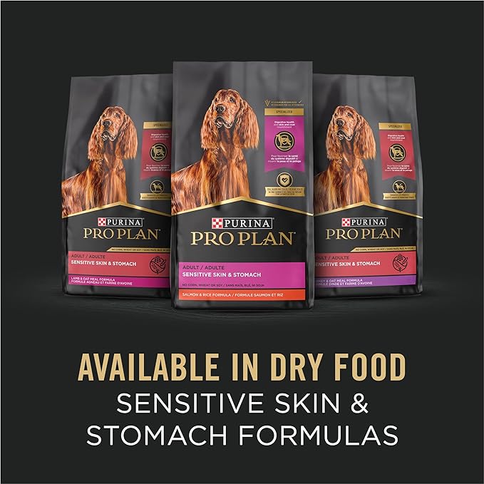 Purina Pro Plan Sensitive Skin and Stomach Wet Dog Food Pate Sensitive Skin and Stomach Beef and Oat Meal Entree - (Pack of 12) 13 oz. Cans