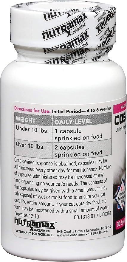 Nutramax Cosequin Joint Health Supplement for Cats - with Glucosamine and Chondroitin, 30 Capsules (Pack of 2)