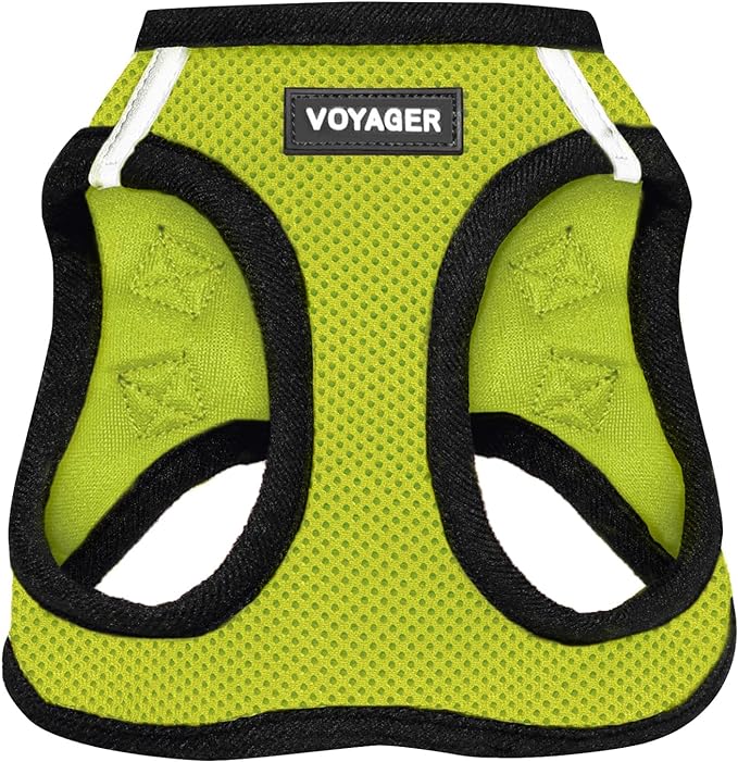 Voyager Step-in Air Dog Harness - All Weather Mesh Step in Vest Harness for Small and Medium Dogs and Cats by Best Pet Supplies - Harness (Lime Green/Black Trim), S (Chest: 14.5-16")