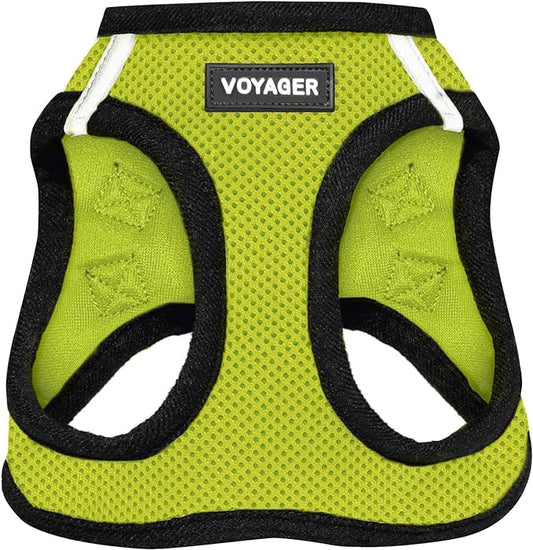 Voyager Step-in Air Dog Harness - All Weather Mesh Step in Vest Harness for Small and Medium Dogs and Cats by Best Pet Supplies - Harness (Lime Green/Black Trim), S (Chest: 14.5-16")