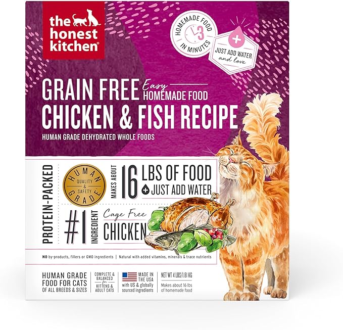 The Honest Kitchen Dehydrated Grain Free Chicken & Fish Cat Food, 4 lb Box