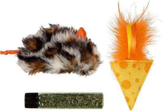 SmartyKat Instincts 2-Pack Mouse 'N Mate Plush Refillable Cat Toys w/HappyNip Tube (Catnip & Silvervine) - Multicolor, 2-Pack